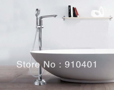 Wholesale And Retail Promotion Luxury Brass Floor Mounted Free Standing Bathroom Tub Faucet With Hand Shower