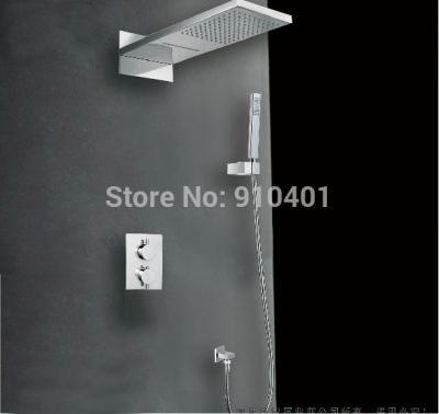 Wholesale And Retail Promotion Luxury Wall Mounted Waterfall Shower Head Thermostatic Valve Hand Shower Mixer
