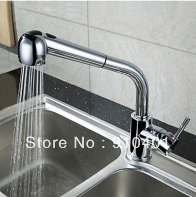 Wholesale And Retail Promotion Modern Chrome Finish Kitchen Faucet Pull Out Sprayer Swivle Spout Sink Mixer Tap