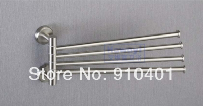 Wholesale And Retail Promotion Modern Luxury Stainless Steel Wall Mount Clothes Towel Racks Swivel 4 Towel Bar [Towel bar ring shelf-5026|]