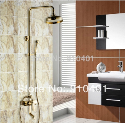 Wholesale And Retail Promotion Modern Luxury Wall Mounted Golden Rain Shower Faucet Single Handle Tub Mixer Tap