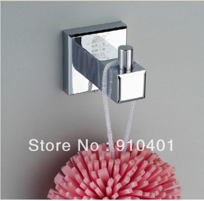 Wholesale And Retail Promotion Modern Square Bathroom Kitchen Hooks Robe Towel Clothes Hangers Wall Mounted