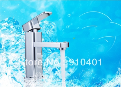 Wholesale And Retail Promotion NEW Deck Mounted Chrome Brass Bathroom Faucet Basin Sink Mixer Tap Single Handle [Chrome Faucet-1228|]