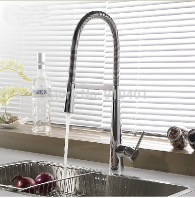 Wholesale And Retail Promotion NEW Deck Mounted Swivel Spout Kitchen Faucet Single Handle Vessel Sink Mixer Tap [Chrome Faucet-929|]
