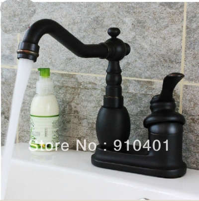 Wholesale And Retail Promotion NEW Oil Rubbed Bronze Deck Mounted Bathroom Basin Faucet Single Handle Mixer Tap [Oil Rubbed Bronze Faucet-3659|]