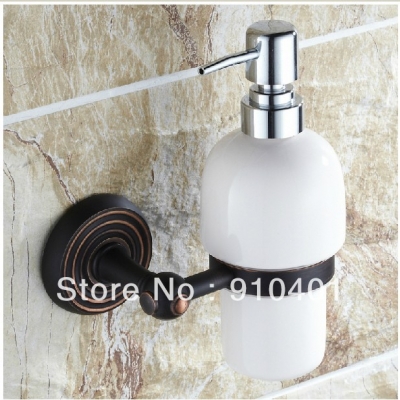 Wholesale And Retail Promotion Oil Rubbed Bronze Brass Wall Mounted Liquid Shampoo/ Soap Dispense Ceramic Cup [Soap Dispenser Soap Dish-4200|]