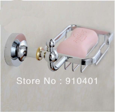 Wholesale And Retail Promotion Polished Chrome Golden Bathroom Solid Brass Wall Mounted Soap Dish Holder Basket [Soap Dispenser Soap Dish-4197|]