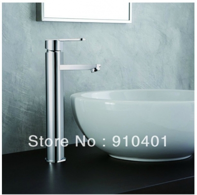 Wholesale And Retail Promotion Tall Chrome Brass Bathroom Basin Faucet Single Handle Sink Mixer Tap Deck Mount [Chrome Faucet-1237|]