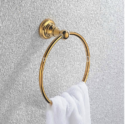 Wholesale And Retail Promotion Wall Mounted Bathroom Clothes Towel Hook Hangers Single Robe Hook Golden Brass [Towel bar ring shelf-4880|]