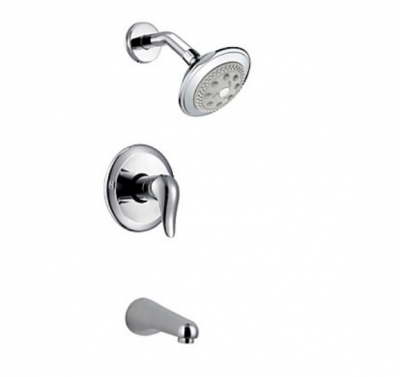 Wholesale And Retail Promotion Wall Mounted Chrome Finish Shower Faucet Set Rain Shower Head + Tub Mixer Tap