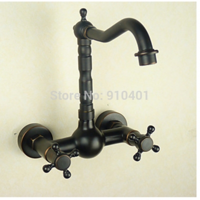 Wholesale and retail Promotion Oil Rubbed Bronze Wall Mounted Bathroom Basin Faucet Swivel Spout Kitchen Mixer [Oil Rubbed Bronze Faucet-3691|]
