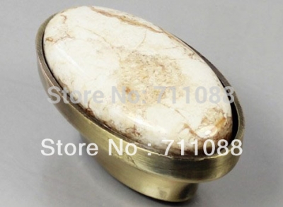 16mm European-style marble ceramic handle Cabinet furniture door drawer wardrobe bronze handle [Marbleknob-315|]