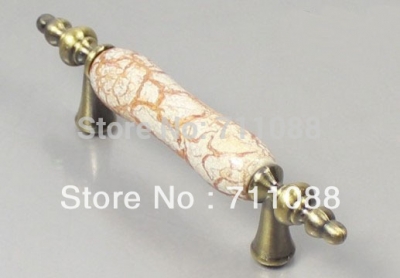 76mm European-style marble ceramic handle Cabinet furniture door drawer wardrobe bronze handle [Marbleknob-378|]