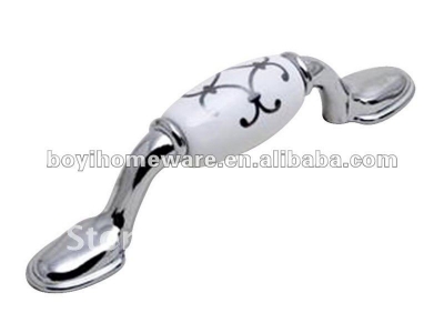 Elegant silver ceramic door flush handle/ wardrobe hardware/ kids drawer handles/ cabinet pull wholesale 50pcs/lot B99-PC