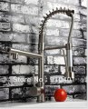 Factory direct saleKitchen Faucet With Hot & Cold Switch Function sring mixer luxury tap (brushed nickel)2207BN