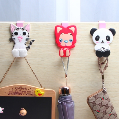 Fashion cute iron hook behind the door clothes key hat hanging hook Lovely cartoon wall decoration iron clothes bag robe hook
