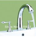 Luxury Deck Mounted Widespread Bathroom Faucet Roman Sink Basin Tap Mixer Chrome Finish 3pcs