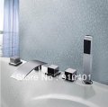 New Style Cheap Wholesale And Retail Promotion Deck Mounted Waterfall Bathroom Tub Faucet Shower W/Hand Shower Mixer Tap Good
