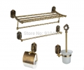Wholesale And Retail Promotion Antique Bronze Bathroom Accessories 4 PCS Towel Shelf Paper Holder Toilet Brush