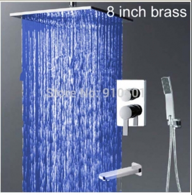 Wholesale And Retail Promotion Cell Mounted LED Colors Rain Shower Head Valve Mixer Tap Tub Spout Hand Shower