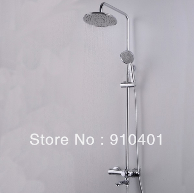 Wholesale And Retail Promotion Euro Style Luxury Wall Mounted 8" Rain Shower Faucet Set Bathroom Tub Mixer Tap [Chrome Shower-2223|]