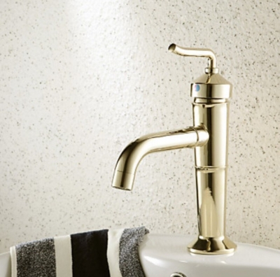 Wholesale And Retail Promotion Golden Teapot Shape Bathroom Basin Faucet Deck Munted Single Handle Mixer Tap [Golden Faucet-2729|]