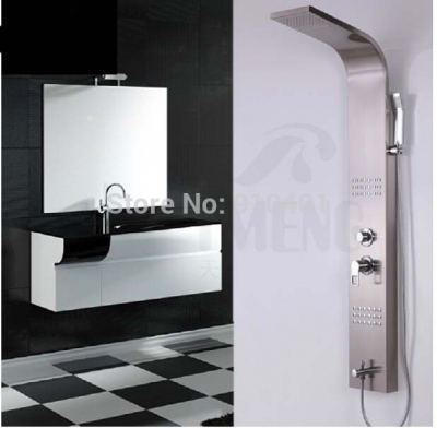 Wholesale And Retail Promotion Luxury Brushed Nickel Waterfall Rain Shower Faucet Tub Mixer Tap W/ Hand Shower