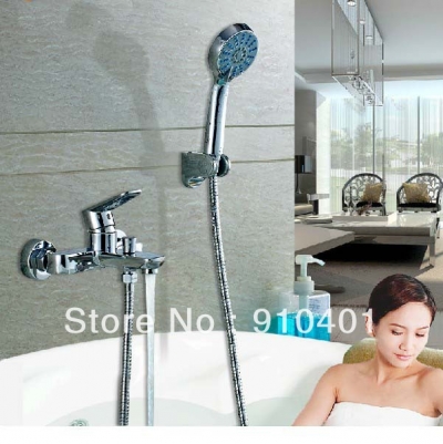 Wholesale And Retail Promotion Modern Style Chrome Brass Bathroom Shower Faucet Tub Mixer Tap With Hand Shower [Chrome Shower-1951|]