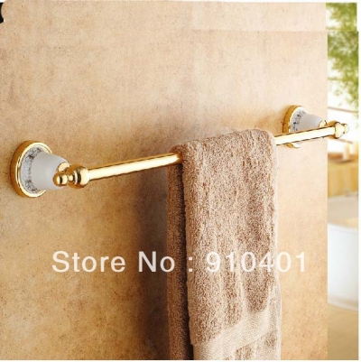 Wholesale And Retail Promotion NEW Golden Finish Solid Brass Wall Mounted Bathroom Towel Rack Holder Towel Bar [Towel bar ring shelf-4984|]