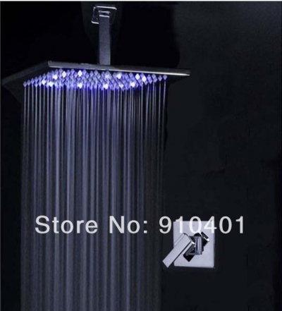 Wholesale And Retail Promotion NEW Luxury Celling 10" Brass Rain Shower Faucet Single Handle LED Color Changing [LED Shower-3453|]