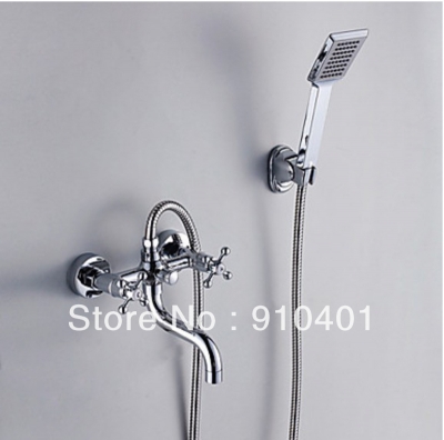 Wholesale And Retail Promotion NEW Swivel Spout Bathtub Faucet Shower Mixer Tap With Hand Shower Wall Mounted