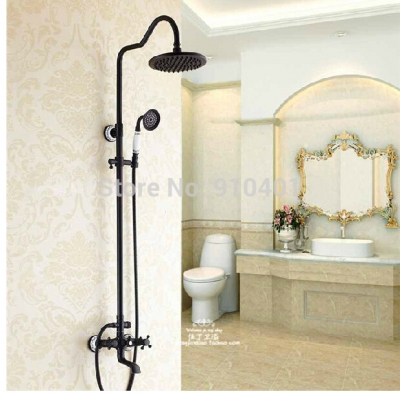 Wholesale And Retail Promotion Oil Rubbed Bronze Ceramic Bathroom Rain Shower Faucet Tub Mixer Tap Hand Shower