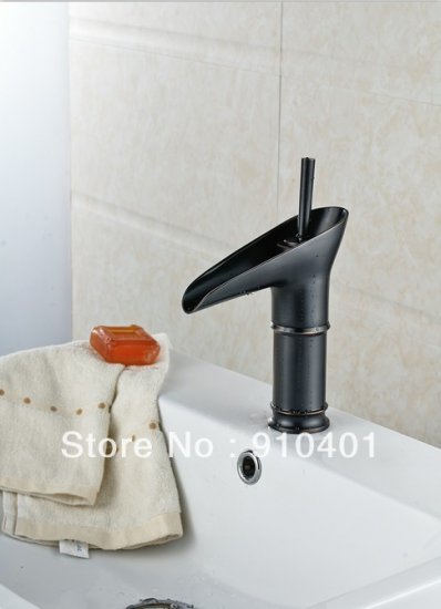 Wholesale And Retail Promotion Oil Rubbed Bronze Waterfall Bathroom Basin Faucet Single Handle Sink Mixer Tap [Antique Brass Faucet-378|]