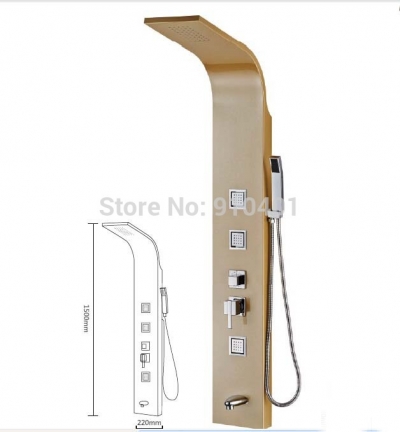 Wholesale And Retail Promotion Wall Mounted Golden Rain Shower Column Body Massage Jets Tub Mixer Shower Panel