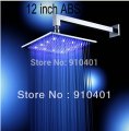 Wholesale And Retail Promotion Wall Mounted LED Color 12 inches Rainfall Square Shower Head Sprayer Shower