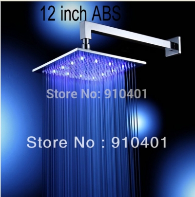 Wholesale And Retail Promotion Wall Mounted LED Color 12 inches Rainfall Square Shower Head Sprayer Shower