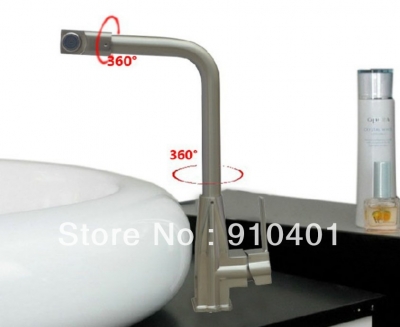 Wholesale And Retain Promotion Brushed Nickel Swivel Spout Bathroom Basin Sink Faucet Single Handle Mixer Tap