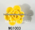 new design hand made yellow flower ceramic knobs handles cabinet pull kitchen cupboard knob kids drawer knobs MG1003
