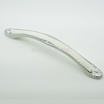 white coating + chrome plating simple style fashion funiture handle zinc alloy drawer pulls furniture for cupboard and drawer