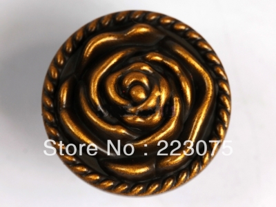 -D:38MM bronze Rose zinc alloy Cabinet DRAWER Pull Dresser pull/ Kitchen Ceramic knob with screw 10pcs/lot