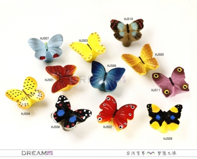 10 styles Butterfly series cabinet knob for kids, Resin dresser Knobs kids,Baby room door knob