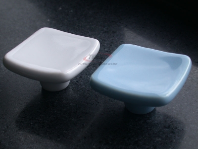 Ceramic Lovely Cute Cabinet Dresser Drawer Handle Knob Bar Blue White Shell Wave Lovely [Ceramic pull-192|]