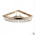 Contemporary Brass Round Style Bathroom Shower Basket Bar Shelf Wall Mounted