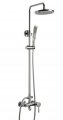 Contemporary Wall Mounted Chrome Finish Rain Shower Faucet Set 8
