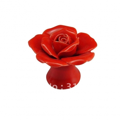 Holiday sale Rose knobs Christmas gift handles&knobs ceramic furniture drawer/armoire/door/cabinet Knob handle 20pcs