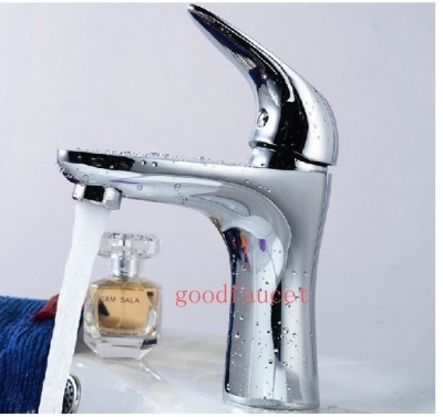 NEW Wholesale / retail Promotion Chrome High-end Spout Bathroom Undercounter Basin Faucet W/ Hot & Cold Brass Tap