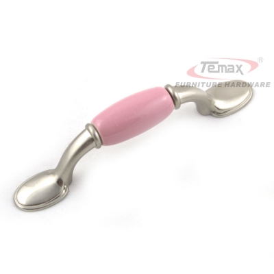 Pink Ceramic Lovely Cute Cabinet Handle Girl Bedroom Dresser Knob Drawer Handle Pull [Ceramic pull-206|]