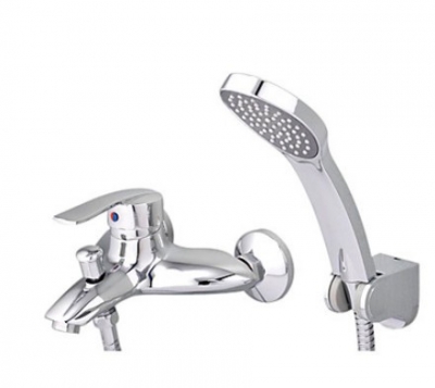 Wall mounted single handle Bathroom tub faucet &handheld shower sprayer chrome finish mixer tap