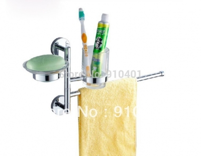 Wholdsale And Retail Promotion NEW Bathroom Accessory Set Brass Toothbrush Holder Cup + Soap Dish +Towel Bar [Towel bar ring shelf-4939|]