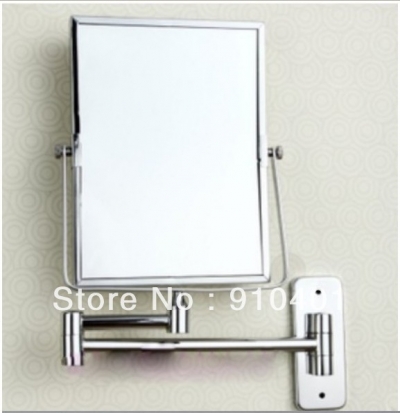 Wholesale And Retail Promotion Modern Square Wall Mounted Chrome Bathroom Double Side Magnifying Makeup Mirror [Make-up mirror-3566|]